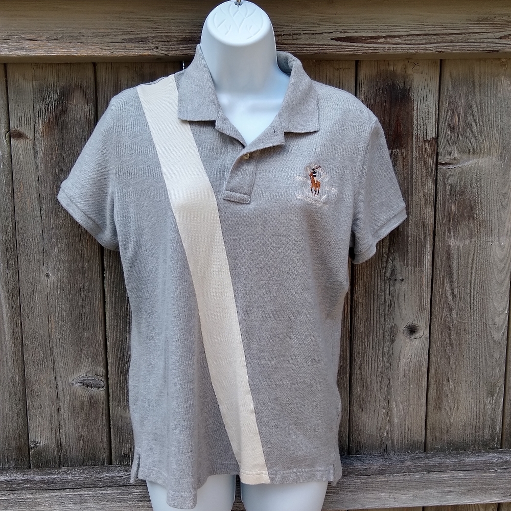 Ralph Lauren Gray Stripe Special Logo Sz XL